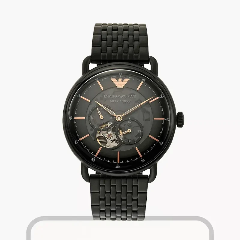 Emporio Armani Aviator Automatic Black Dial Men's Watch | AR60025